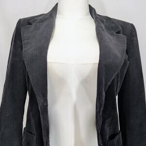 VTG Alain Chabason Made in France Black Corduroy Blazer Petite 4-6